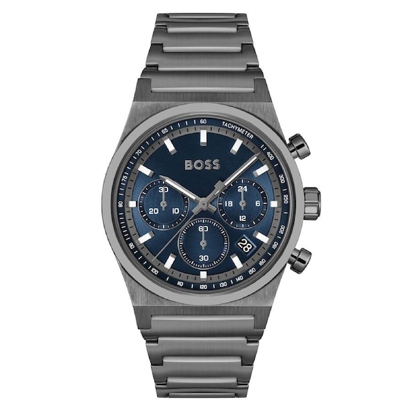 BOSS by Hugo Boss Grey Steel Blue Dial Chronograph Men's Watch - 1514223