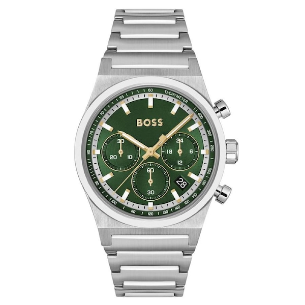 BOSS by Hugo Boss Stainless Steel Dark Green Chronograph Men's Watch - 1514220