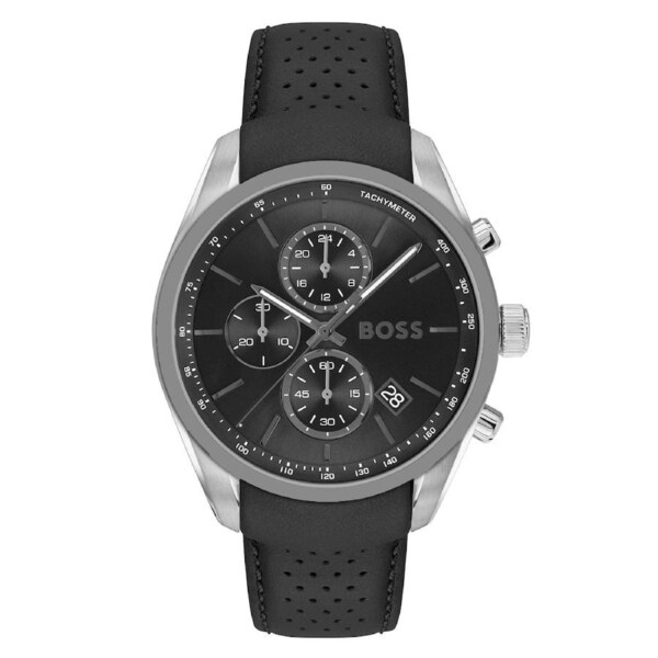 BOSS by Hugo Boss Leather Black Dial Chronograph Men's Watch - 1514224