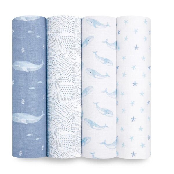 Aden + Anais ORGANIC Muslin Swaddles - Oceanic 4pk