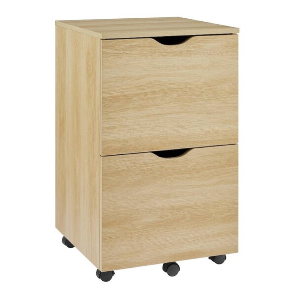 Belle Mobile Pedestal Filing Storage 2 drawers Oak