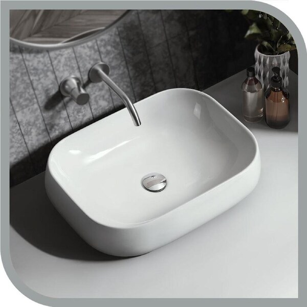 Simplus Bathroom Basin Vanity Sink Rectangle Ceramic Above Counter Hand Wash 610x410x155cm