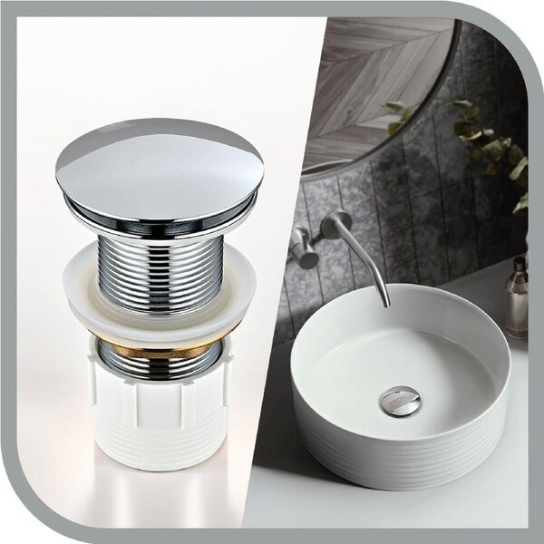 Simplus Pop Up Waste without Overflow Vanity Basin Push Plug Drain WaterMark
