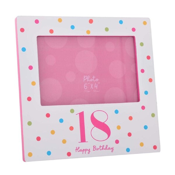 Gibson Gifts Birthday Party 18 Photo Frame 6x4'' Picture Display Decor Pink