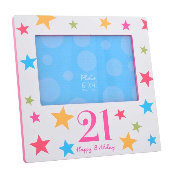 Gibson Gifts Birthday Party 21 Photo Frame 6x4'' Picture Display Decor Blue