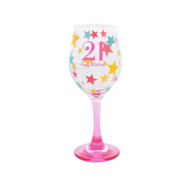 Gibson Gifts 21 Birthday Party Wine Glass Toasting Tumbler Drinkware Pink