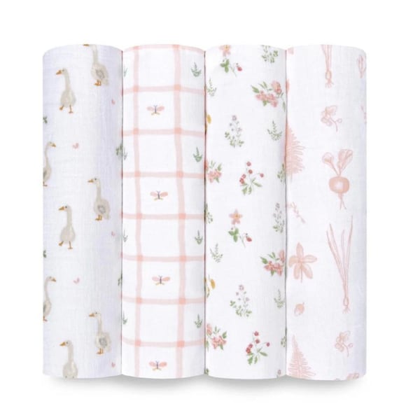 Aden + Anais Muslin Swaddles - Country Floral 4pk