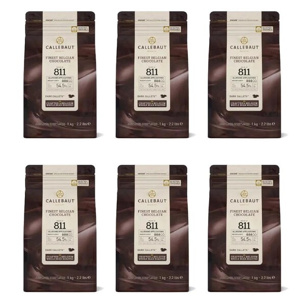 Callebaut Dark Bittersweet Chocolate Callets 1kg Bag 6 Pack