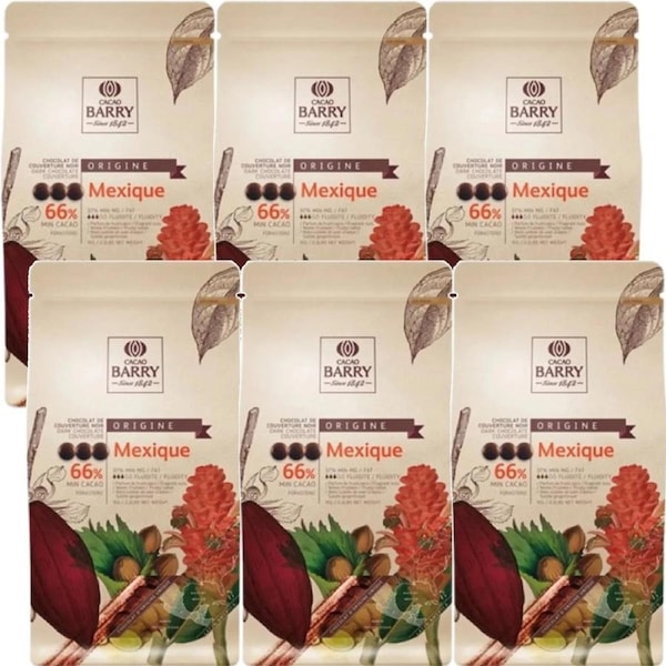 Cacao Barry Origin Mexique Couverture 66% Pistols 1kg 6 Pack Bulk