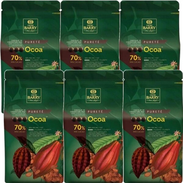 Cacao Barry Ocoa Dark Couverture 70% Pistols 1kg 6 Pack Bulk