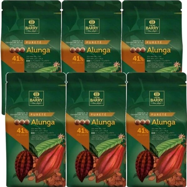 Cacao Barry Alunga Milk Couverture 41% Pistols 1kg 6 Pack Bulk