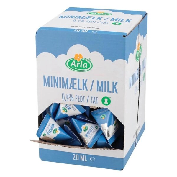 Arla Milk Jiggers Individual Portions UHT 100x20mL Bulk Carton