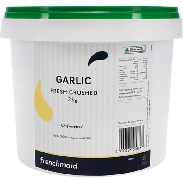 Frenchmaid Fresh Crushed Garlic 2kg Bulk Size