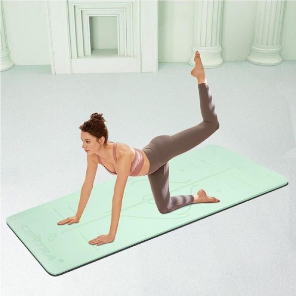 Centra Yoga Mat Non-Slip Fitness Exercise Workout Home Pilates & Floor Green