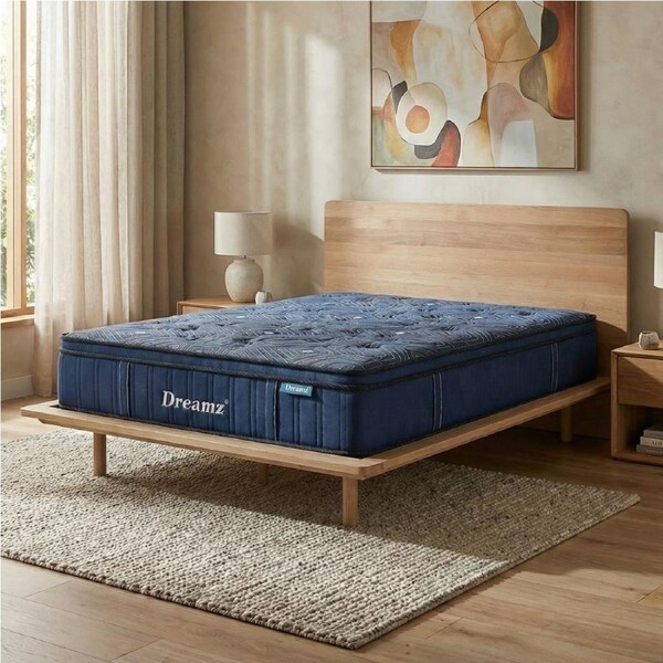 30cm DreamZ Queen Mattress Pocket Spring Medium Firm Euro Top Foam