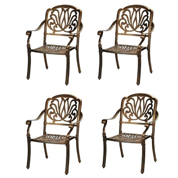 Livsip Outdoor Dining Chairs Set 4 Piece Bistro Set Cast Aluminum Patio Garden Furniture
