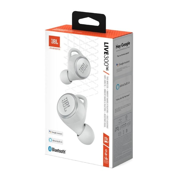 JBL Live 300 True Wireless In-Ear Headphones - White