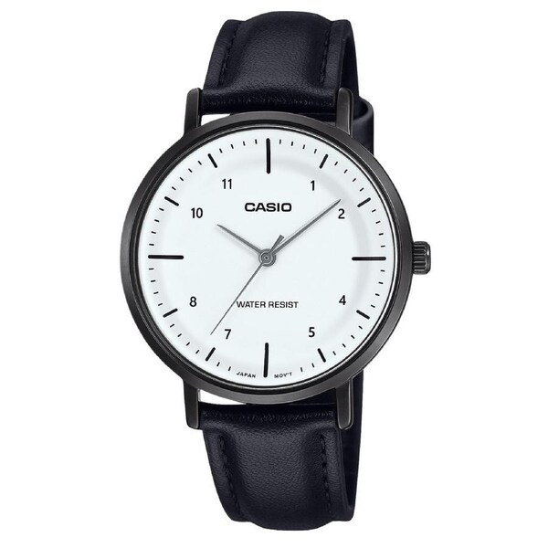 Casio Standard Analog Leather Strap White Dial Quartz LTP-VT03BL-7B Ladies Watch