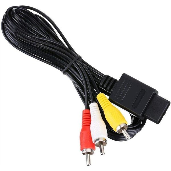 2PCS 1.8M RCA AV Cable for Nintendo 64 GameCube SNES Video Audio Cord