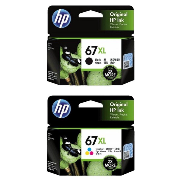 HP 67XL Ink Cartridge Toner Black Cyan Magenta Yellow Value Pack Genuine Original High Capacity