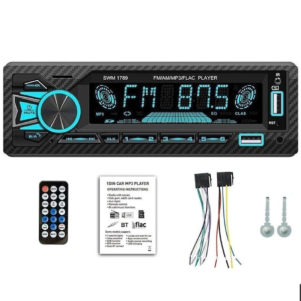 OZNALA Car Radio Stereo Bluetooth Hands-Free, DC12V - 14.4V 1Din Bluetooth FM Audio Head MP3/USB/SD/AUX In-Dash Unit Player with Remote Control