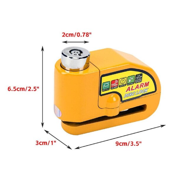 OZNALA Motorcycle Alarm Disc Lock Motor Bicycle Bike Brake Security Electric Rotor Lock 110db w/ Reminder Cable