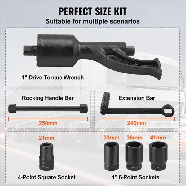 OZNALA Torque Multiplier Wheel Nut 1:64 Socket Crack Wrench Tool Set Ratio Truck