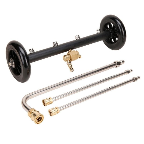 OZNALA 16" Under Car Pressure Washer Undercarriage Cleaner Underbody Wash Broom Set 4000 PSI 1/4 Quick Connector with Extension Wands & 90° Curved Wand for vehicles, boats, RVs