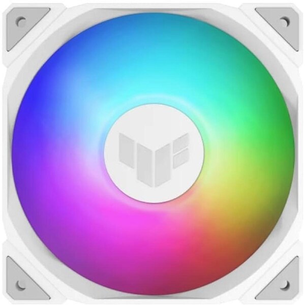 ASUS TUF Gaming TR120 ARGB Reverse 120mm Single Pack Fan - White [TUF TR120 ARGB REVERSE FAN WHITE]