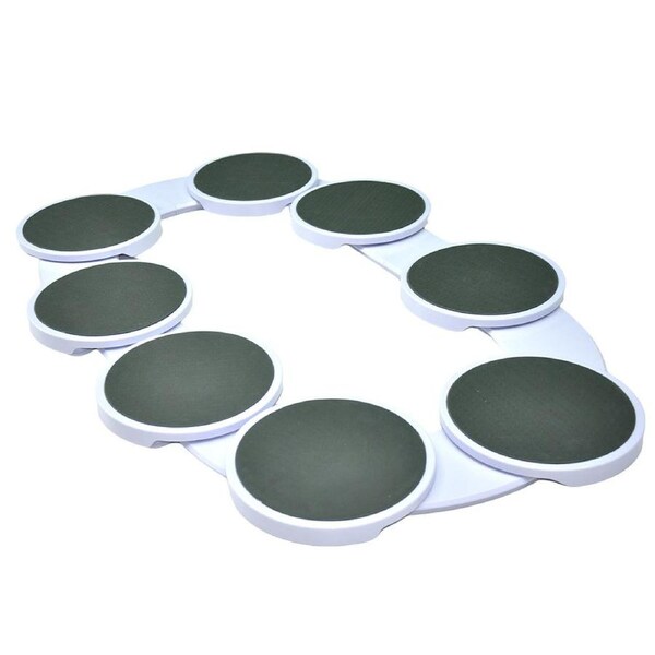 Expandable Lazy Susan Turntable Rotating Serving Tray for Rectangular Tables 8-Plate Capacity Adjustable Track Design Anti-Slip Edges Space-Saving