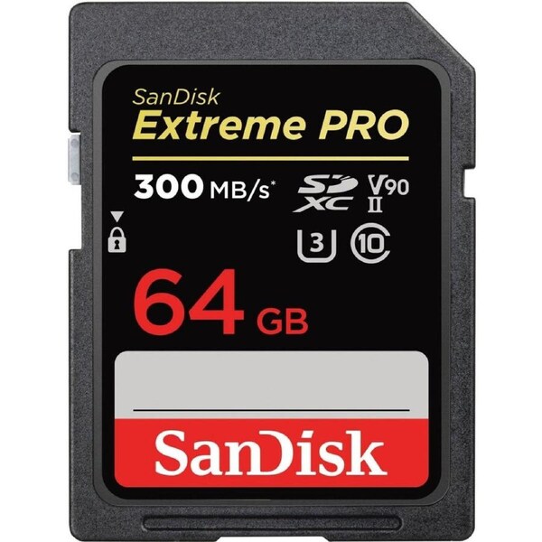 SanDisk Extreme Pro SDXC 64GB 300MB/s UHS-II U3 Memory Card