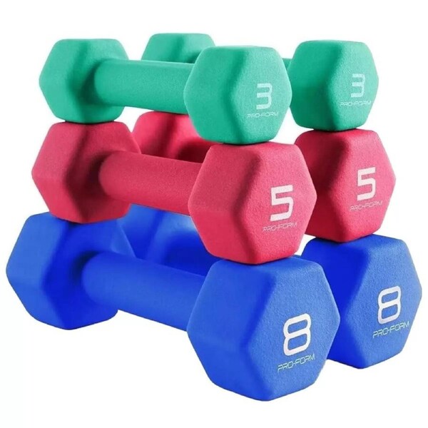 ProForm Neoprene Dumbbell Set 2kg 3kg 4kg Hand Weights Strength Training Home Gy