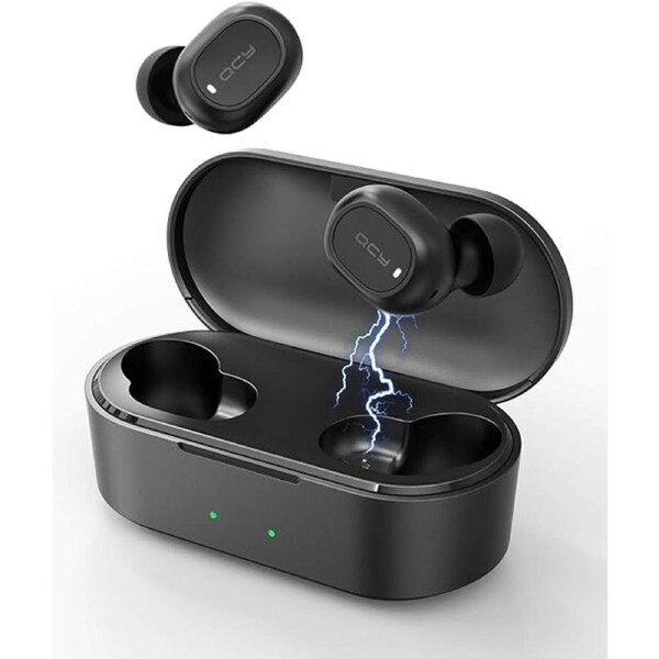 QCY T2C Wireless Headphones Bluetooth Headset Wireless Earphones IPX5 Waterproof 35H Playtime (Black)