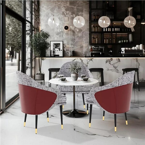 Set of 2 Upholstered Italian Linen Dining Chairs