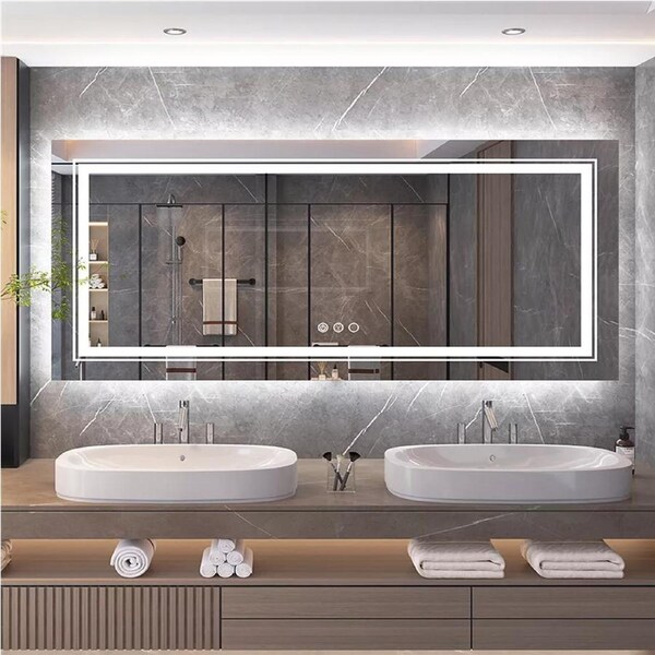 LED Bathroom Mirror with Anti-Fog & Adjustable Lighting