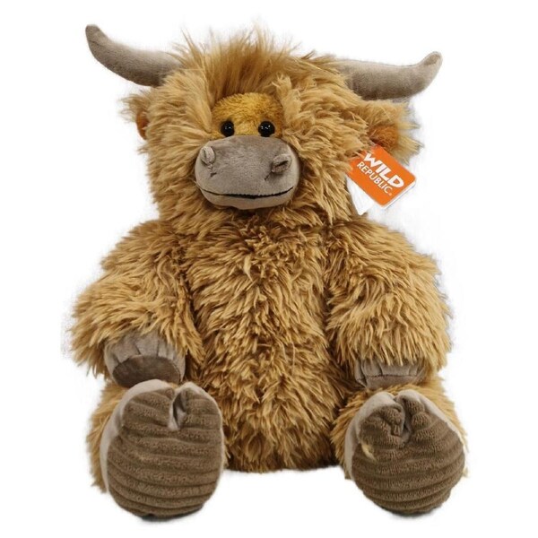 Wild Republic Snuggleluvs Highland Cow 38cm Large Soft Plush Toy