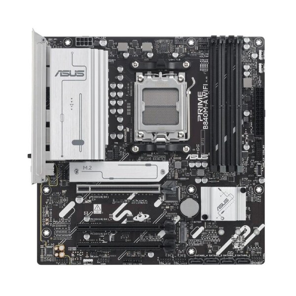 ASUS AMD PRIME B840M-A WIFI-CSM (AM5) Micro ATX Motherboard 4xDDR5 192GB, 2x PCIe 4 x16 slot, 3x M.2 slots, 4x SATA, Wi-Fi 6E, 1x HDMI, 1x DP PRIME B840M-A WIFI-CSM