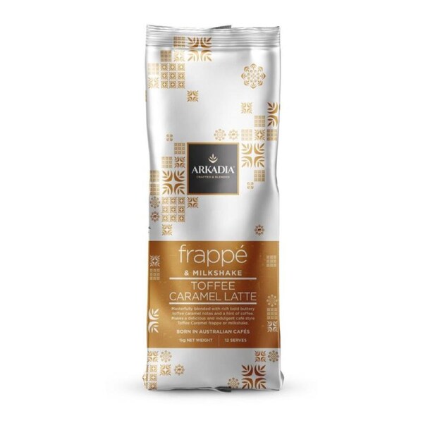 Arkadia Toffee Caramel Latte Frappe 1kg - Cafe Style Toffee Caramel Frappe Powder for Iced Coffee, Milkshakes & Blended Drinks
