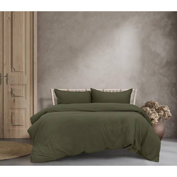 Ardor Boudior Ardor Boudoir Vintage Washed Quilt Cover Set - Khaki - Queen