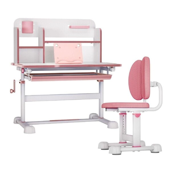 Children Desk Chair Set Kids School Student Study Table Ergonomic Height Adjustable Tilt Desktop Storage Drawer Book Shelf Furniture Writing Drawing