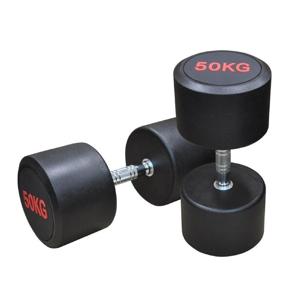 50kg x 2 Commercial Grade Rubber Coated Dumbbell Hand Weight Total 100kg