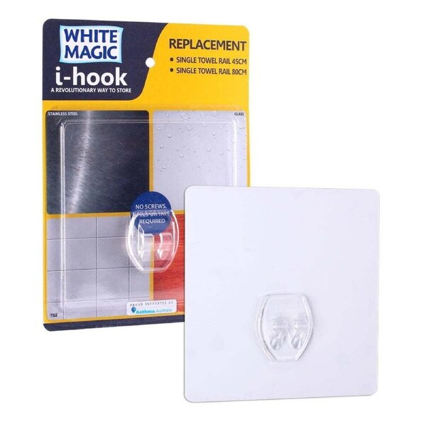 I-Hook R3 Replacement 10cm Wall Storage For 45/80cm Single Towel Rail Clear