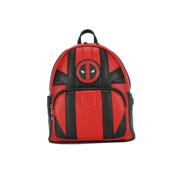 Marvel Deadpool Deluxe PU Leather Kids Travel Backpack 25x29cm Black/Red
