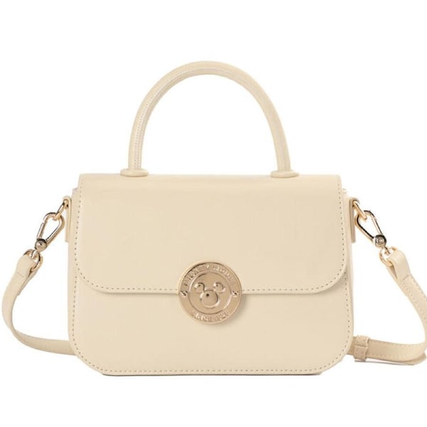 Disney Mickey PU Leather Kids/Children Fashion Shoulder Handbag 20x15cm Beige
