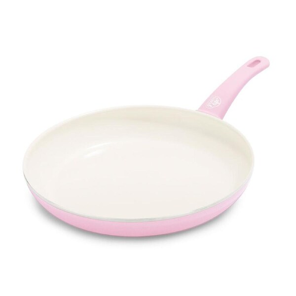 Greenlife Soft Grip Handle Aluminium Non-Stick Frying Pan 12 Inch Quartz Pink