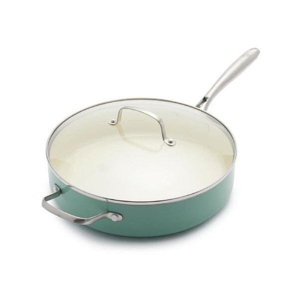 Greenlife Aluminium Artisan 5-Quart Saute Pan w/ Lid Kitchen Cookware Turquoise
