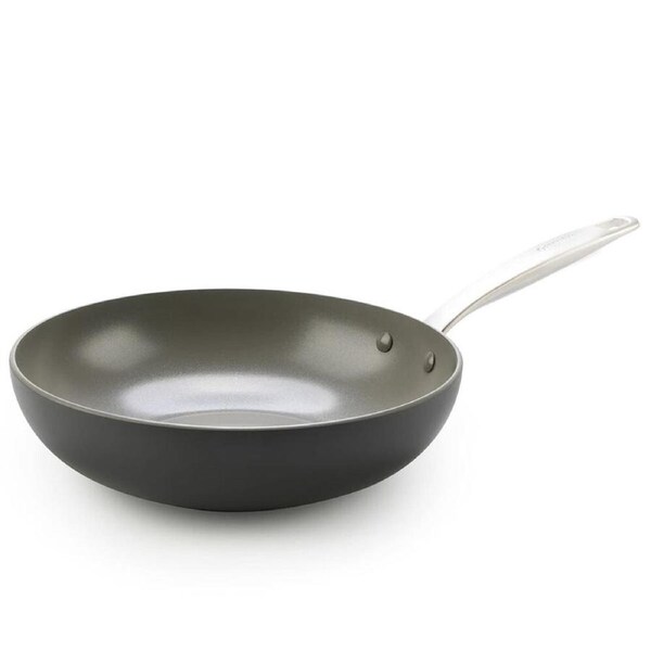 Greenpan 28cm Aluminium Chatham Cooking Wok Home/Kitchen Cookware Dark Grey