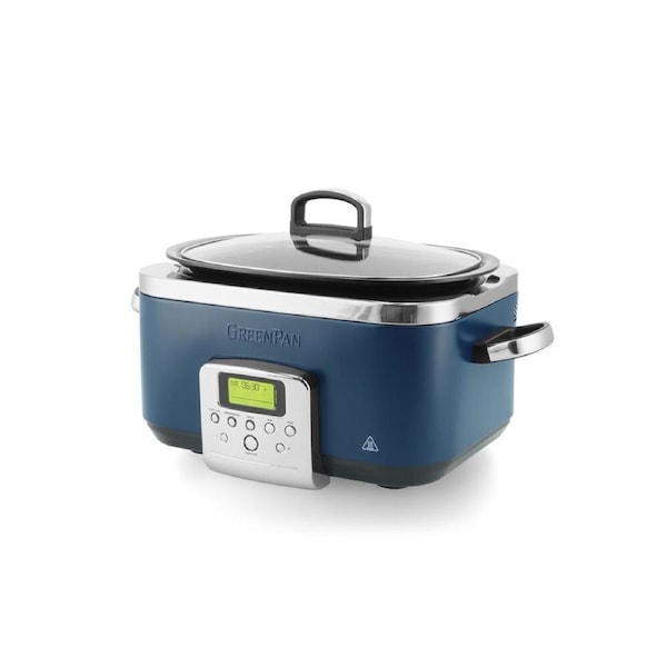 Greenpan 6L Slow Cooker Crockpot Home/Kitchen Food Cooking Pot Oxford Blue