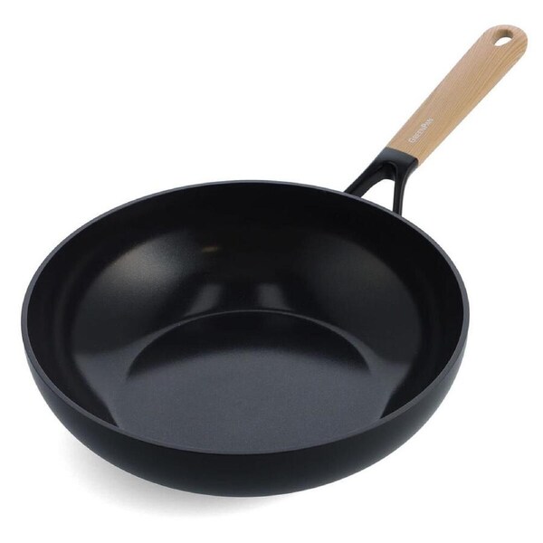 Greenpan 28cm Aluminium Eco Smartshape Kitchen/Cooking Wok Light Wood Black