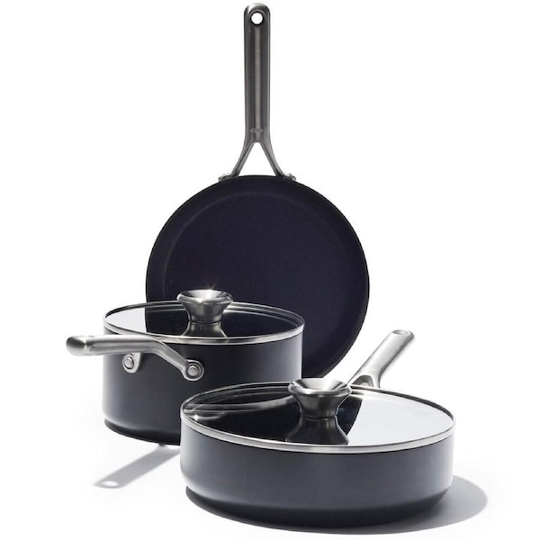 15pc OXO Ceramic Professional Non-Stick Cooking/Frying Cookware Set Grey